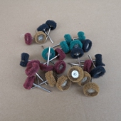 百洁布磨头迷你刷尼龙磨头抛光轮带柄纤维拉丝打磨头电磨吊磨 包邮