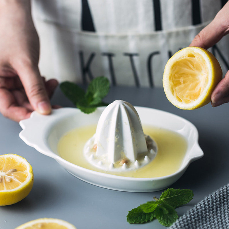陶瓷手动榨汁器柠檬压汁器家用橙子榨汁杯简易压橙汁机榨柠檬汁
