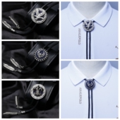 项链衬衫 复古风bolo tie十字架老鹰龙头波洛领带男士 领结领绳配饰