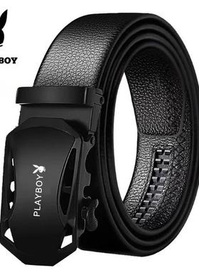 花花公子皮带男士皮自动扣腰带休闲潮流百搭青年韩版皮裤带年轻人