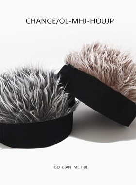 假发帽子一体时尚男帅气网红女仿真中短发复古嘻哈瓜皮流氓地主帽