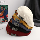 日系街头潮牌贴布标贝雷帽子女夏秋季 百搭嘻哈反戴鸭嘴帽前进帽男