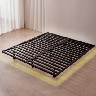 轻奢无床头床双人铁床公寓铁床架排骨架 定制悬浮床1.5米1.8米意式