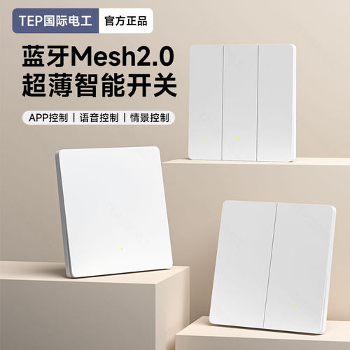 已接入米家APP超薄智能开关支持蓝牙音箱语音控制全屋单零火面板