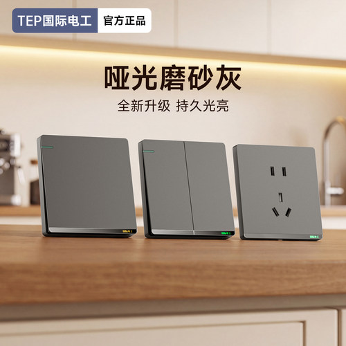 TEP国际电工哑光磨砂双控开关