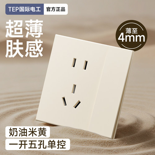 TEP国际电工超薄单控开关插座