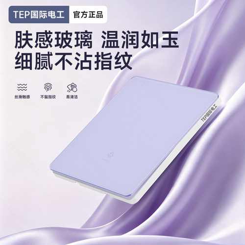 TEP国际电工86型肤感玻璃双控