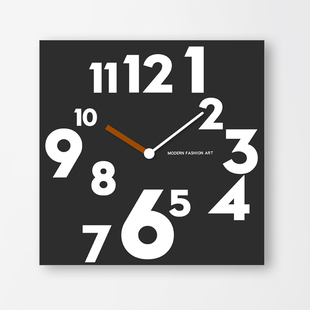 2026新款黑色大气个性客厅挂钟表艺术时尚现代方形创意挂墙时钟