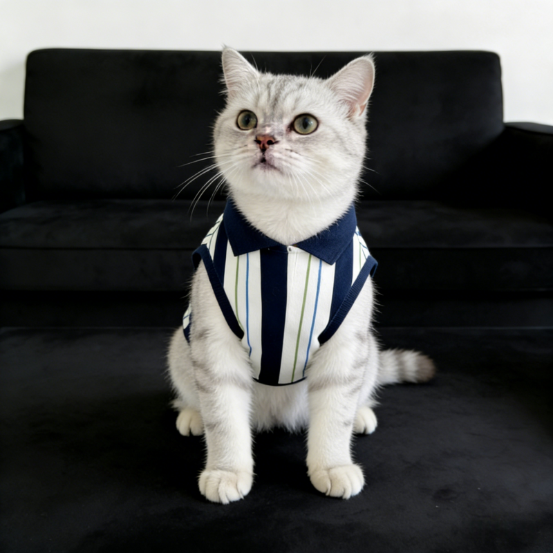猫咪衣服薄款背心Polo衫宠物春夏布偶金银渐层蓝猫中小型猫衣服潮