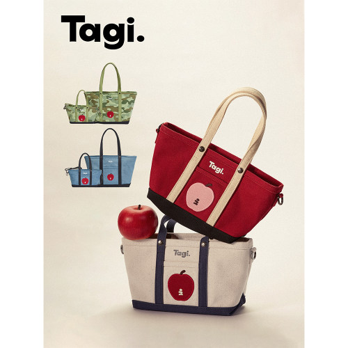 Tagi.单肩包帆布托特手提斜挎包