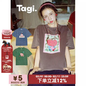 Tagi. T恤 短袖 66go 6周年生日复古水洗色基础宽松时尚