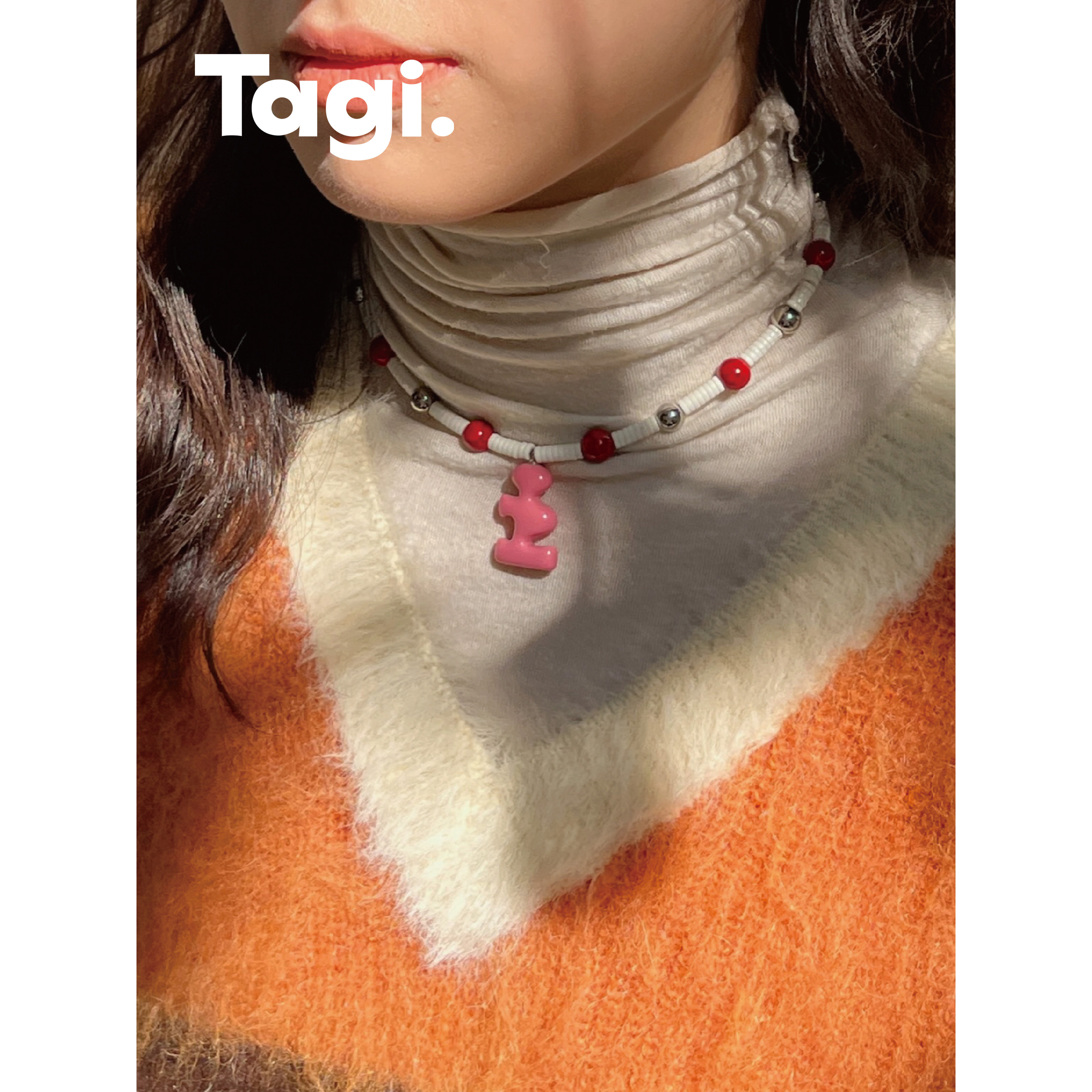 Tagi.《i》想象字母石头亚克力手链弹力手串项链