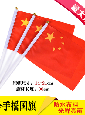 8号中国小国旗批发五星红旗彩旗手摇旗手挥旗赠送旗杆国庆节装饰