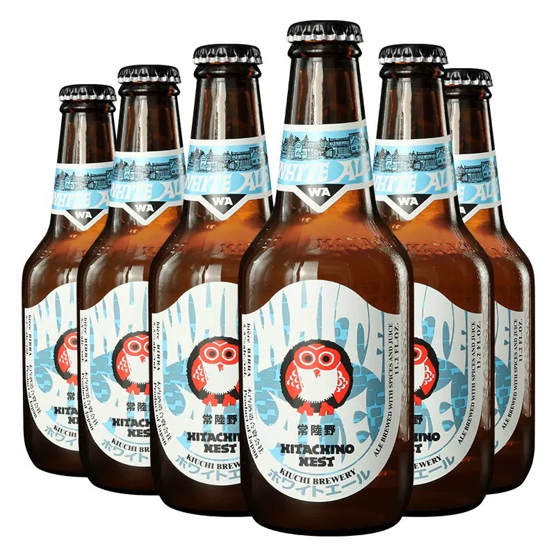 临期10月末日本品牌Hitachino常陆野猫头鹰精酿白啤酒330ml*24瓶