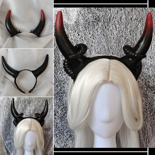 暗黑系犄角恶魔角头饰lolita发饰cosplay万圣节道具古风汉服配饰