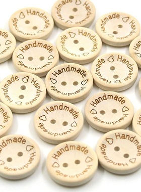 100颗/包15/20/25mm碗型雕刻木质纽扣儿童木扣毛衣手工diy辅料扣