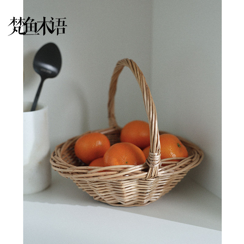 梵鱼木语柳编手提小提篮礼品篮