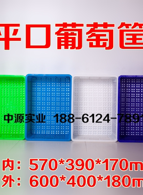 平口葡萄筐全新pe料超市水果店专用框防冻冰柜内置筐600*400*180