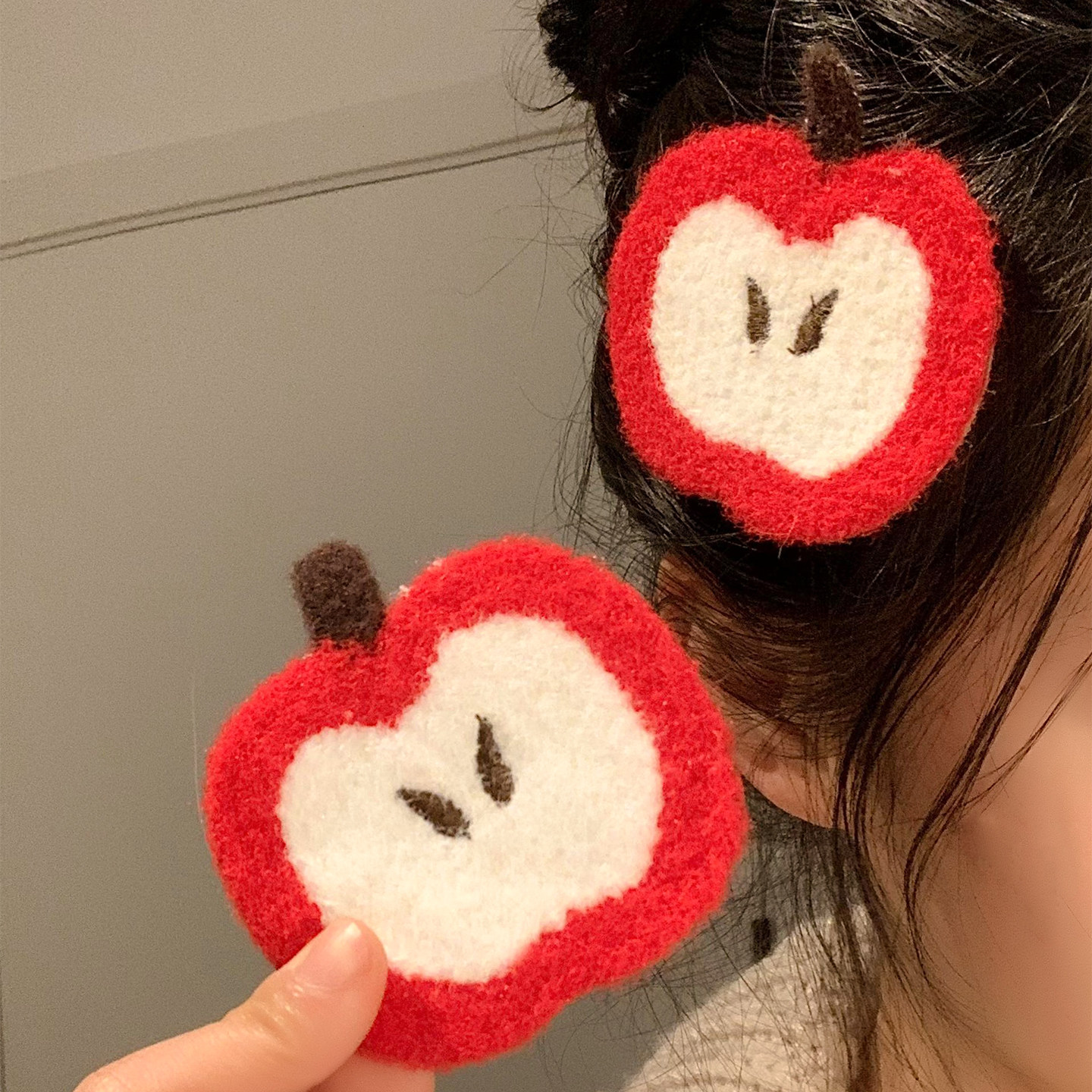 韩系甜美苹果毛绒魔术贴发夹女碎发刘海贴侧边发贴发卡发饰米菲兔,饰品/流行首饰/时尚饰品新,刘海贴,淘宝优惠券,粉丝福利购,淘宝优惠卷