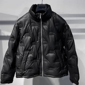 pu皮衣羽绒服保暖外套厚款 G家男装 2025黑色立领短款