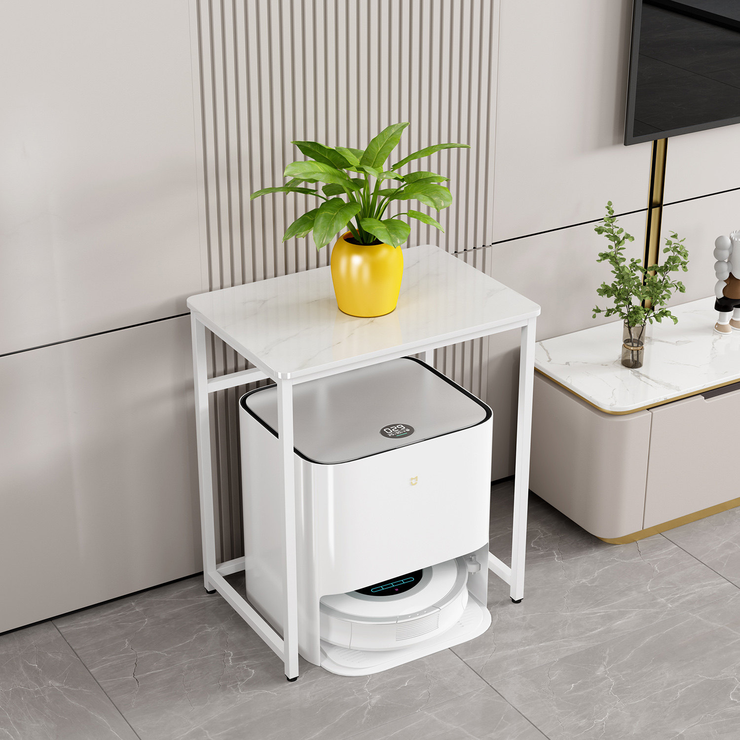 扫地机器人置物架大理石家用鱼缸架多功能洗衣机架拖地机架可定制