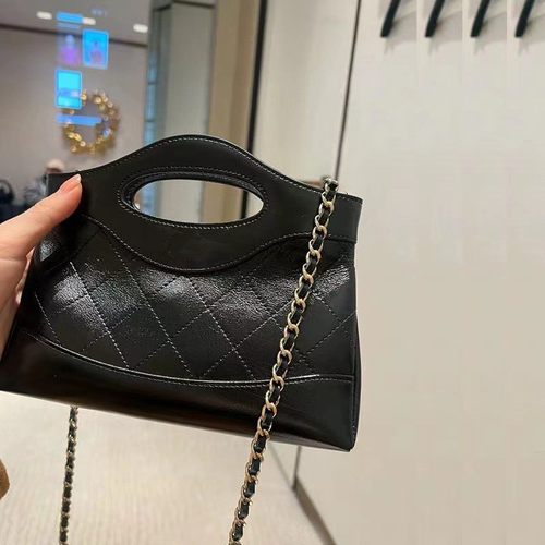 小香风24C新款女包31bag nano油蜡牛皮链条包菱格手提单肩斜挎包