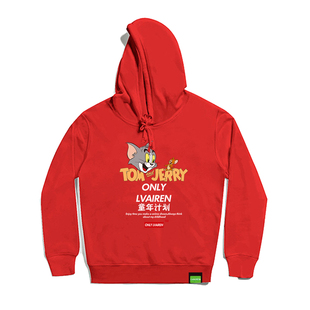 ins超火的猫和老鼠 tom and jerry卡通动漫连帽卫衣亲子装童装