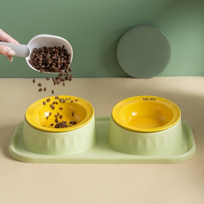 猫碗陶瓷猫咪餐桌碗架狗碗增高架保护颈椎猫食盆水碗饭碗宠物用品