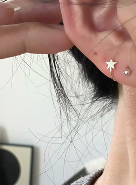 S999纯银耳环女2025新款爆款小众设计感高级感独特耳钉养耳洞耳饰