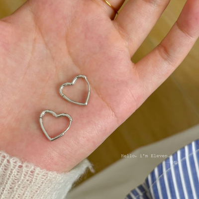 S925银耳环女夏爱心耳扣2025新款爆款耳圈耳钉耳饰小众设计感高级