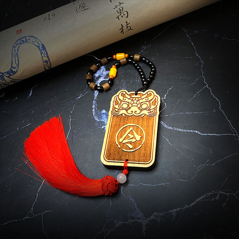 桃木令牌定制虎头腰牌复古