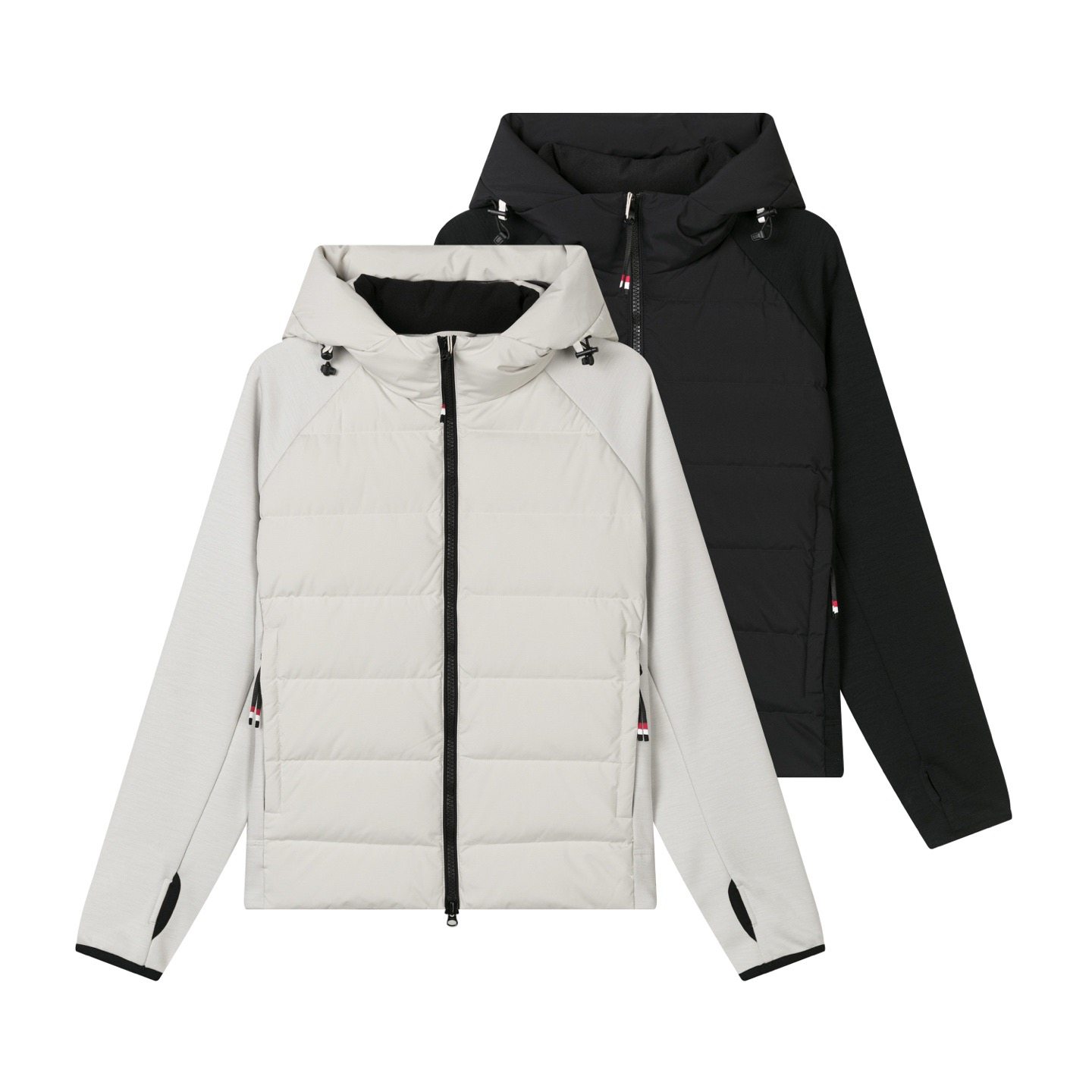 【时髦滑雪系列】羊毛拼接机能风白鹅绒填充保暖连帽外套羽绒服男