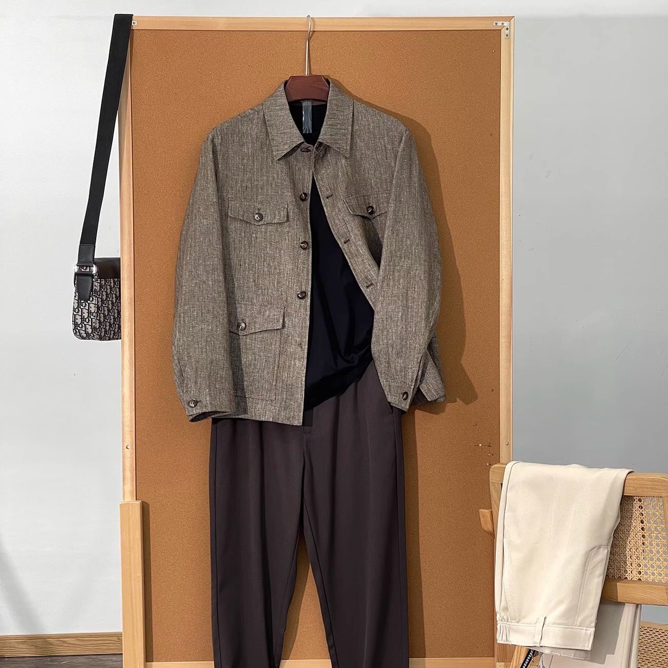 【老钱休闲风】高质感 透气舒适亚麻棉 L*P多口袋工装夹克外套男,男装,夹克,淘宝优惠券,粉丝福利购,淘宝优惠卷