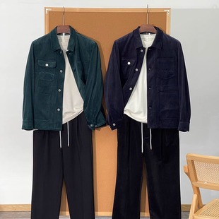 【厚度适中 高质感】美式复古休闲 经典翻领高灯芯绒夹克外套男潮