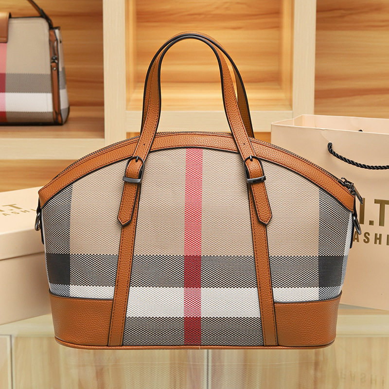 2026轻奢新款潮流大容量格纹手提单肩斜挎简约休闲包女包