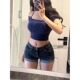 辣妹风低腰牛仔超短裤 胖MM显瘦卷边包臀热裤 女夏季 大码 子 薄款 美式