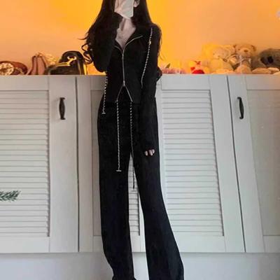 网红休闲时尚运动套装两件套