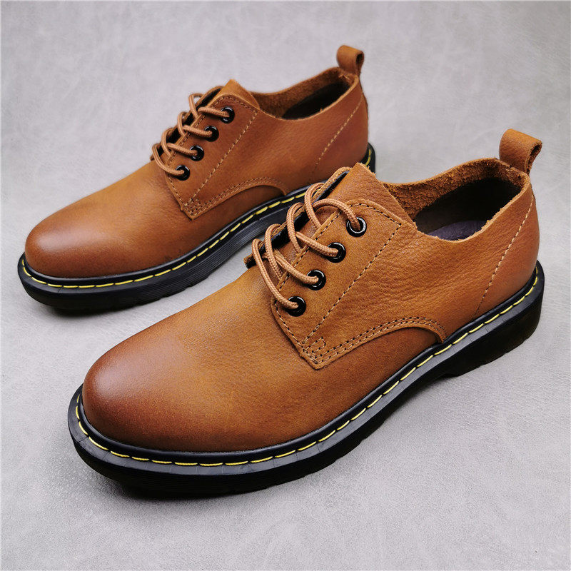外贸真皮透气欧美复古软皮鞋男百搭休闲鞋牛皮圆头单鞋牛筋底男鞋,流行男鞋,休闲皮鞋,淘宝优惠券,粉丝福利购,淘宝优惠卷