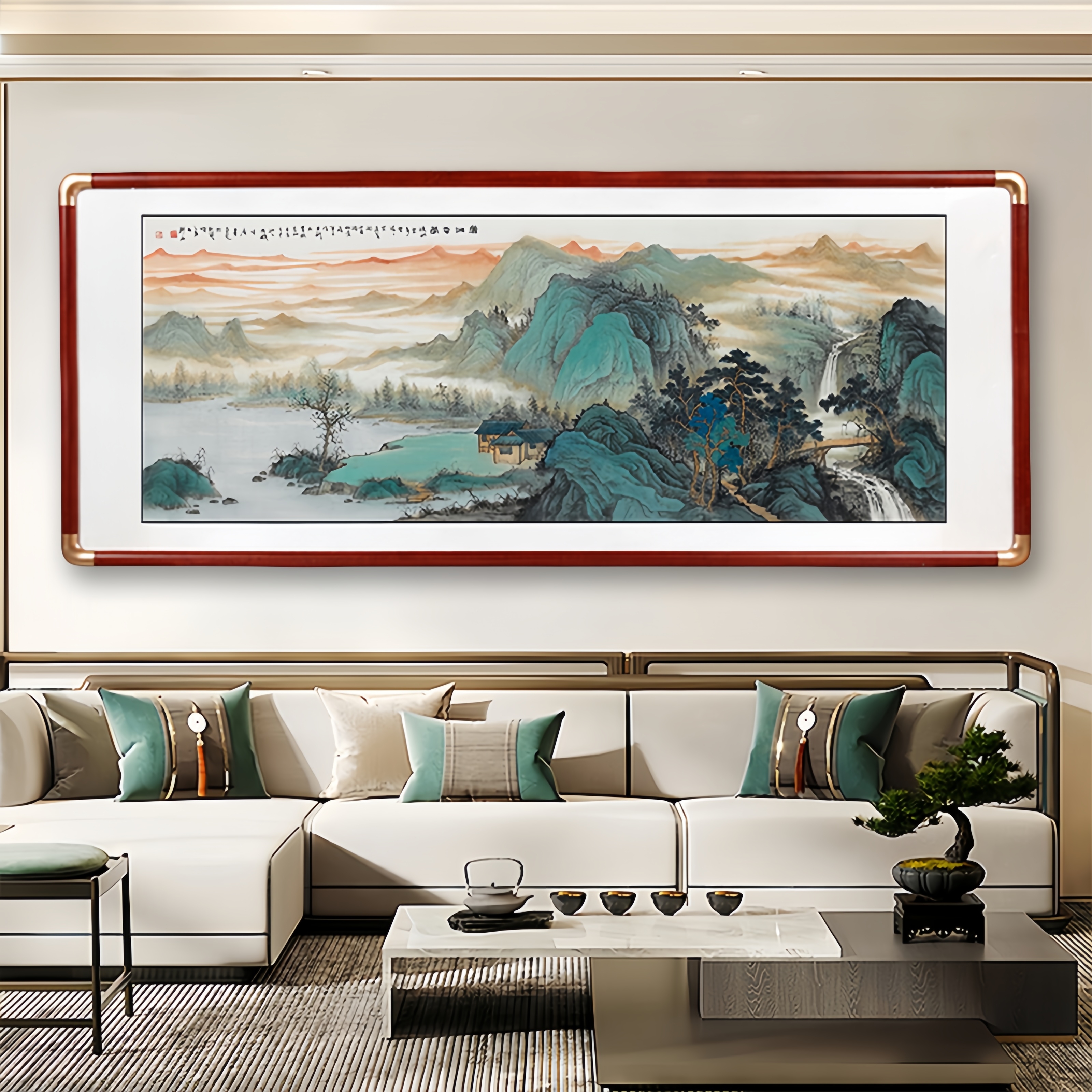 国潮新中式国画办公室茶室挂画