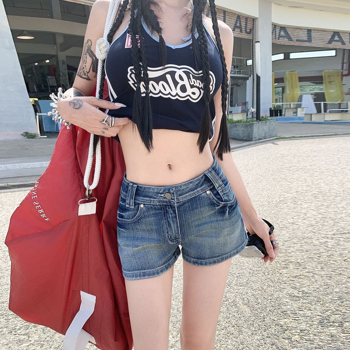 低腰弹力美式辣妹牛仔短裤女25年夏季新款紧身包臀热裤超短裤