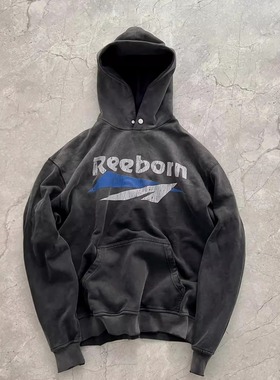 False Perception Reeborn 阳光水洗连帽卫衣黑色