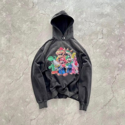 水洗卫衣FalsePer连帽衫