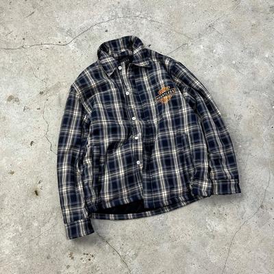 琨感知格子夹棉纽扣衬衫式外套