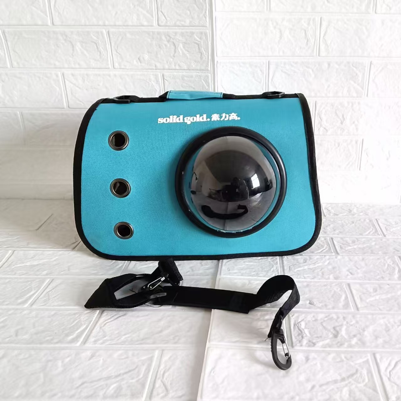 素力高太空舱猫包便携外出猫笼大容量猫咪书包航空箱斜挎浅蓝色