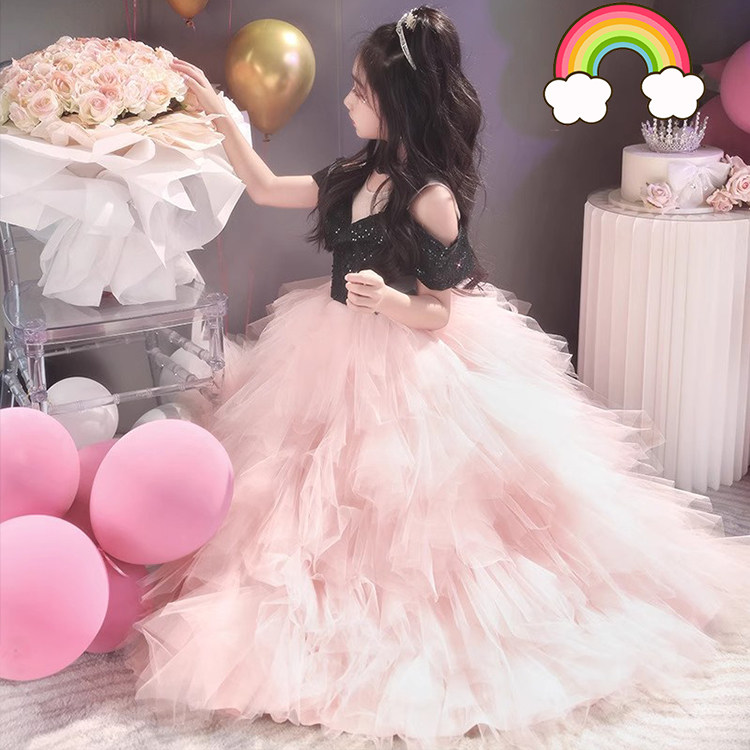 高端女童礼服生日六一轻奢小众公主裙儿童主持人钢琴演奏表演夏季