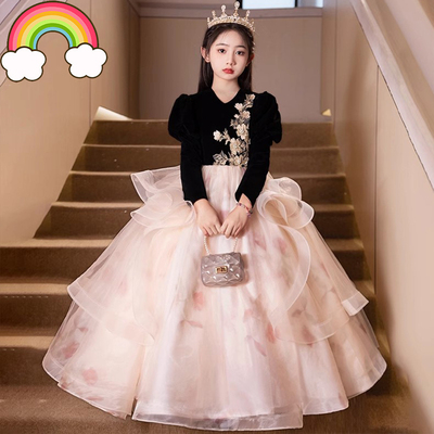高端女童晚礼服大童轻奢小众