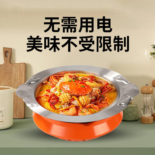 不锈钢肉蟹煲专用锅胖俩哥赖胖子老船长肉蟹盆商用牛蛙炉干锅锅仔