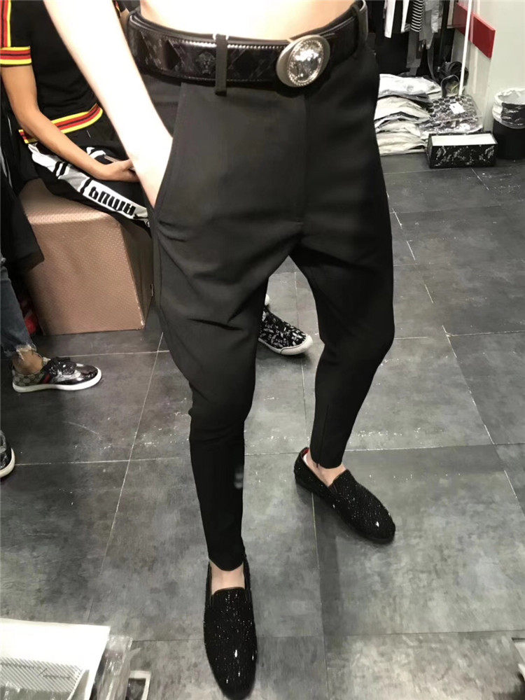 秋冬发型师工作服西裤修身显瘦小脚弹力西装裤精神小伙夜场休闲裤