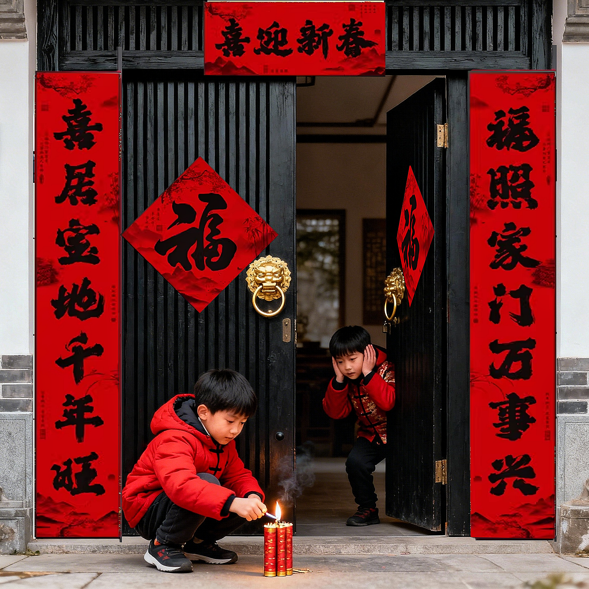 2026年马年春联大门装饰门对门贴新年春节门联新款农村入户门,节庆用品/礼品,对联,淘宝优惠券,粉丝福利购,淘宝优惠卷