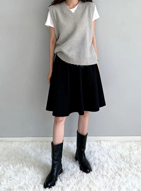 26春夏高腰A字裙女胖MM大码遮肚显瘦百褶裙三醋酸松紧腰梨形救星